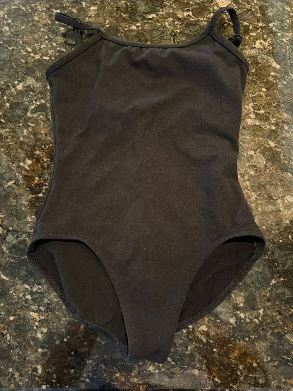 Girls Black One-Piece Leotard - Classic Tank Style